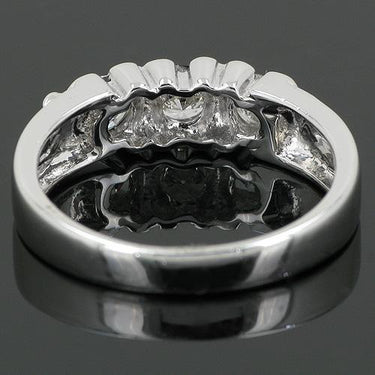 XO Anniversary Diamond Three Stone Ring in 14k White Gold 0.71 ctw